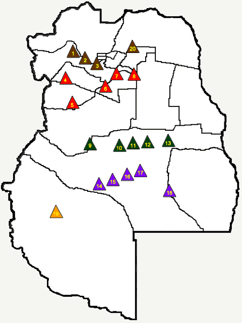 diques embalces azudes en Mendoza Argentina