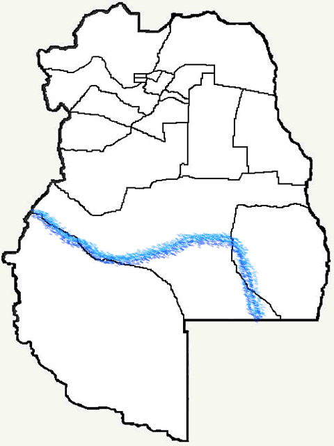 Hidrografía Mapa de la Cuenca del rio Atuel de Mendoza